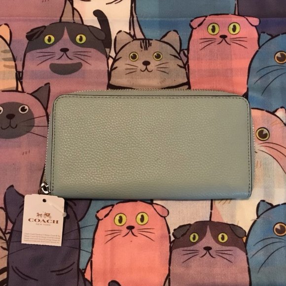 Coach long zip around wallet in powder blue - Picture 3 of 3